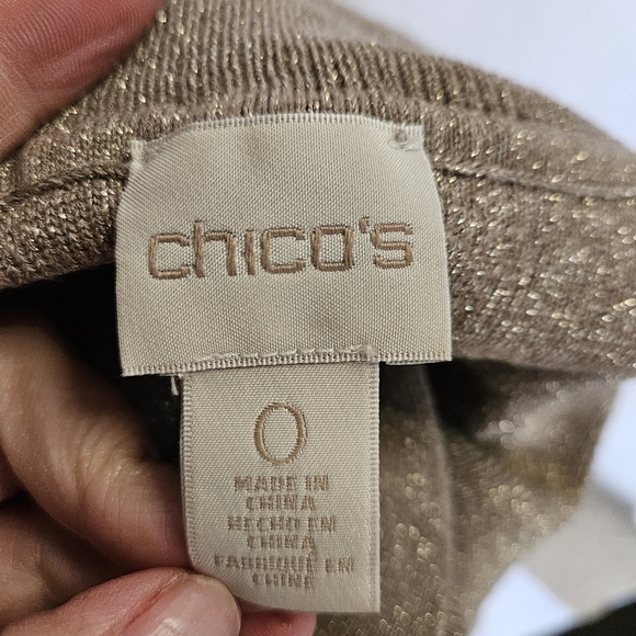 Chicos Metallic Gold Turtleneck Sweater - Picture 10 of 10